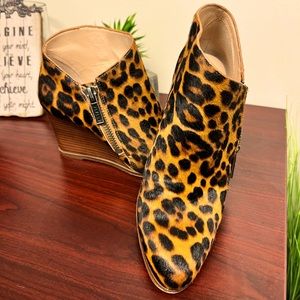 1. State Wedge Heel Leopard Print Ankle Boots Size 8